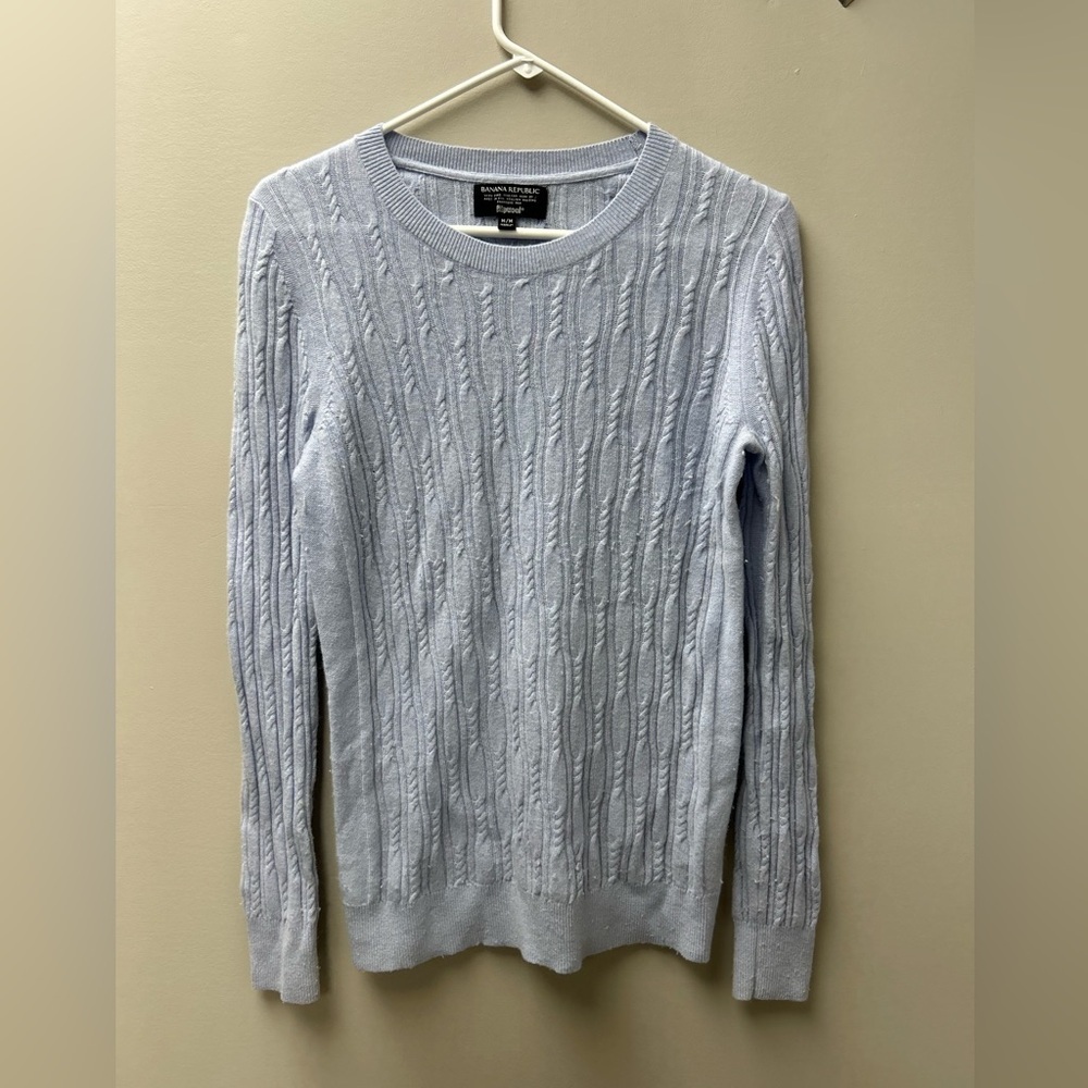 Banana Republic‎ Light Blue Cable Knit Sweater